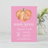 Herfst Bridal Shower Invitation Kaart Roze (Staand voorkant)