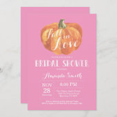 Herfst Bridal Shower Invitation Kaart Roze (Voorkant / Achterkant)