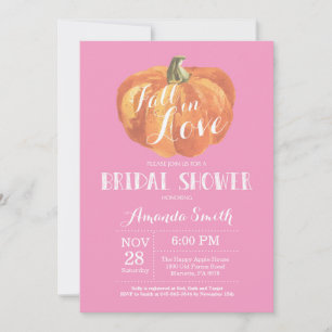 Herfst Bridal Shower Invitation Kaart Roze