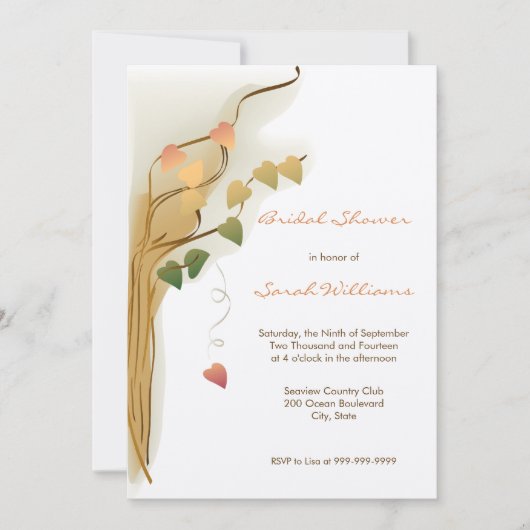 Herfst Bridal Shower Invitations Kaart (Voorkant)
