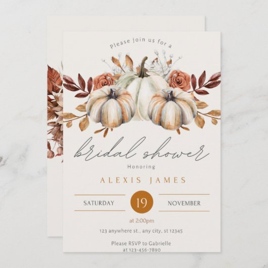 Herfst Bridal Shower Kaart (Voorkant / Achterkant)