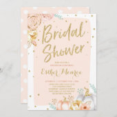 Herfst Bridal Shower nodigt u uit tot blindroze en Kaart (Voorkant / Achterkant)