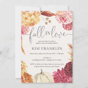 HERFST Bridal Shower-uitnodiging, herfst uit liefd Aankondiging