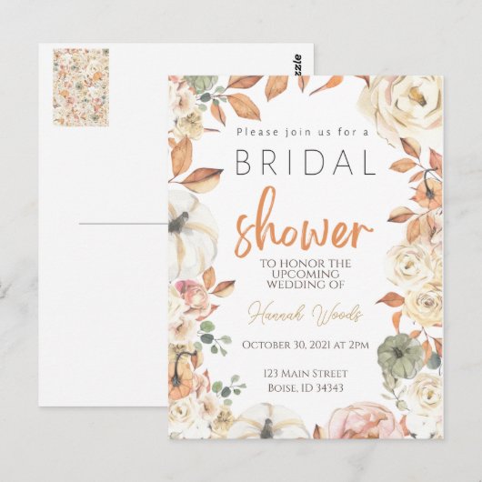 Herfst Bridal Shower Uitnodiging najaar bruiloft (Voorkant / Achterkant)