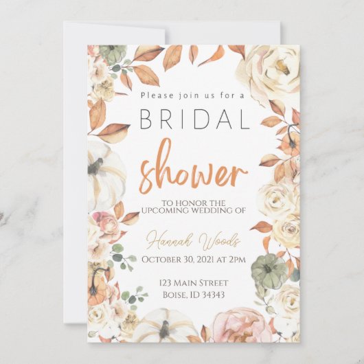 Herfst Bridal Shower Uitnodiging najaar huwelijk (Voorkant)