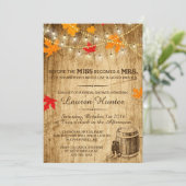 Herfst Bridal Shower - uitnodiging voor een landhu (Staand voorkant)