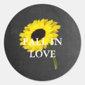 Herfst Bride Sunflower Celebration Rustic Party Ronde Sticker (Voorkant)