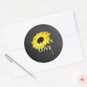Herfst Bride Sunflower Celebration Rustic Party Ronde Sticker (Envelop)