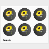 Herfst Bride Sunflower Celebration Rustic Party Ronde Sticker (Vel)