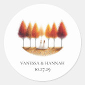 Herfst Brides Ronde Sticker (Voorkant)