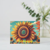 Herfst Briefkaart, Herfst Zonnebloem Groet Briefka Briefkaart (Staand voorkant)