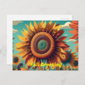 Herfst Briefkaart, Herfst Zonnebloem Groet Briefka Briefkaart (Voorkant / Achterkant)