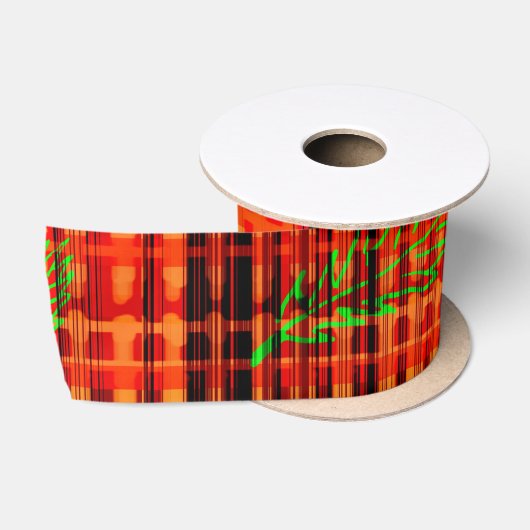 Herfst Bright gevallen bladeren Plaid Satijnen Lint (Spoel)