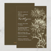 Herfst Brown & Cream FloralBridal Shower Kaart (Voorkant / Achterkant)