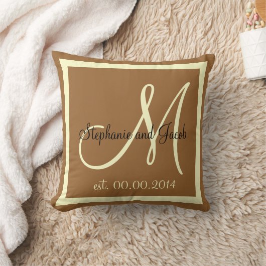 Herfst Brown en Cream Wedding keepaardkussen Kussen (Deken)