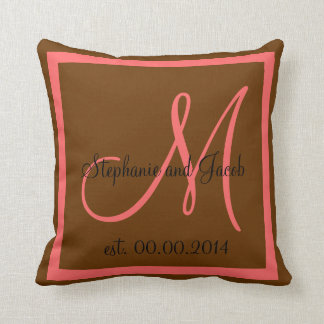 Herfst Brown en Roos Pink Wedding keepaardkussen Kussen