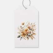 Herfst Brown Floral Elegant Verjaardagsfeest Cadeaulabel (Achterkant)