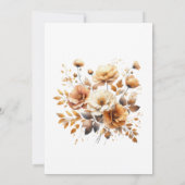 Herfst Brown Floral Elegant Verjaardagsfeest Kaart (Achterkant)