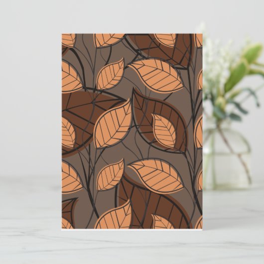 Herfst Brown Leaves Kaart (Staand voorkant)