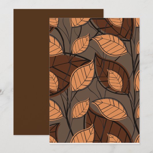 Herfst Brown Leaves Kaart (Voorkant / Achterkant)