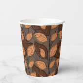 Herfst Brown Leaves Papieren Bekers (Achterkant)