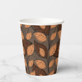 Herfst Brown Leaves Papieren Bekers (Achterkant)