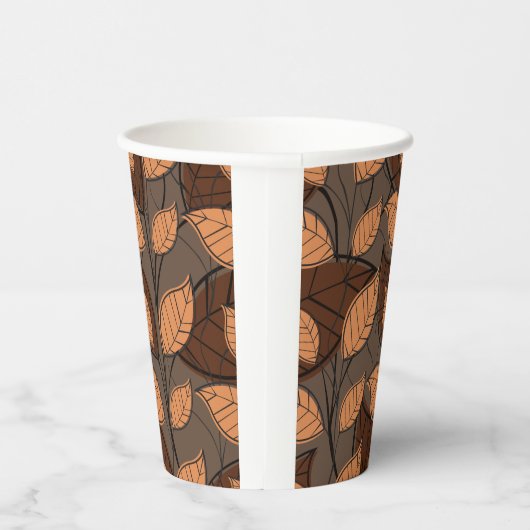 Herfst Brown Leaves Papieren Bekers (Rechts)