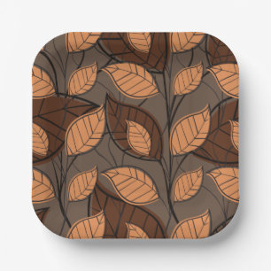 Herfst Brown Leaves Papieren Bordje