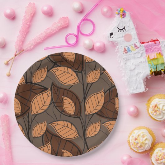 Herfst Brown Leaves Papieren Bordje (Feest)