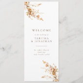 Herfst Brown & Sinaasappel Wildflowers Wedding Pro Programmakaart (Voorkant)