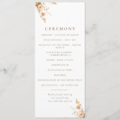 Herfst Brown & Sinaasappel Wildflowers Wedding Pro Programmakaart (Achterkant)