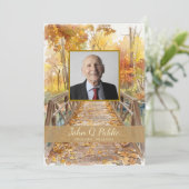 Herfst Brug Funeral Service Programmakaart (Staand voorkant)