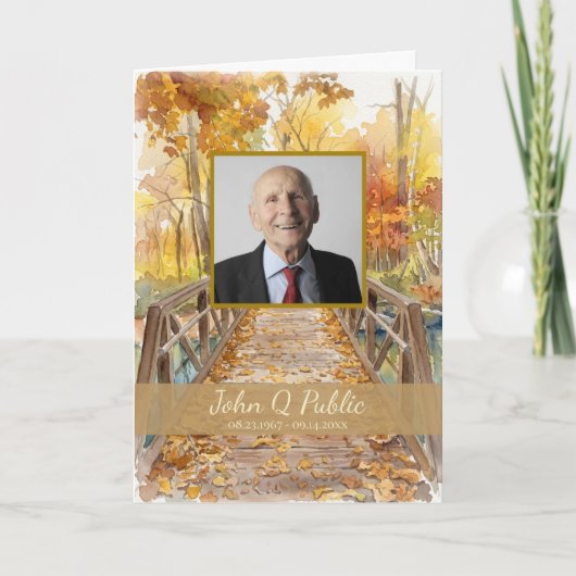 Herfst Brug Funeral Service Vouwprogramma Programma (Voorkant)