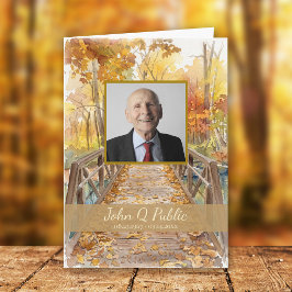 Herfst Brug Funeral Service Vouwprogramma Programma