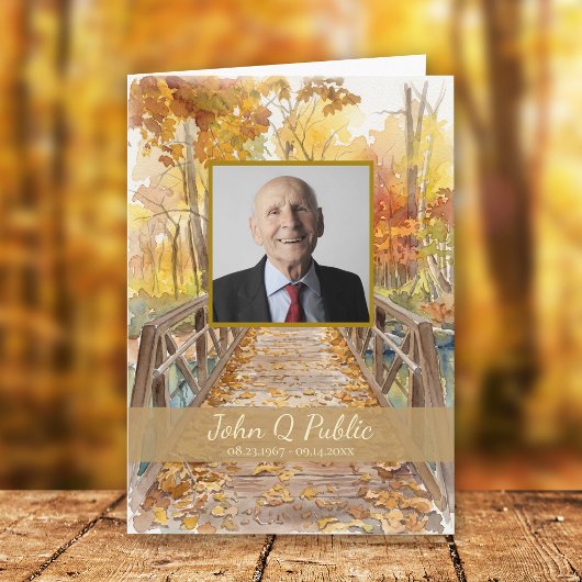 Herfst Brug Funeral Service Vouwprogramma Programma