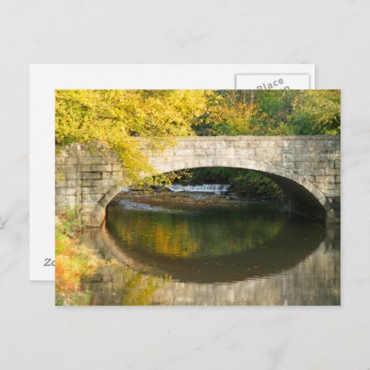 Herfst brug waterval briefkaart (Voorkant / Achterkant)