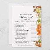 Herfst Bruid & bruidegom trivia vrijgezellenfeest  Aankondiging (Voorkant)