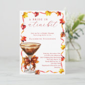 Herfst bruid in een klein beetje Martini Vrijgezel Kaart (Staand voorkant)
