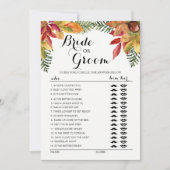 Herfst Bruid of Bruidegom spel bewerkbaar Kaart (Voorkant)