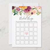 Herfst Bruids Bingo Douche Spel Kaart (Voorkant)