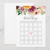 Herfst Bruids Bingo Douche Spel Kaart (Voorkant / Achterkant)