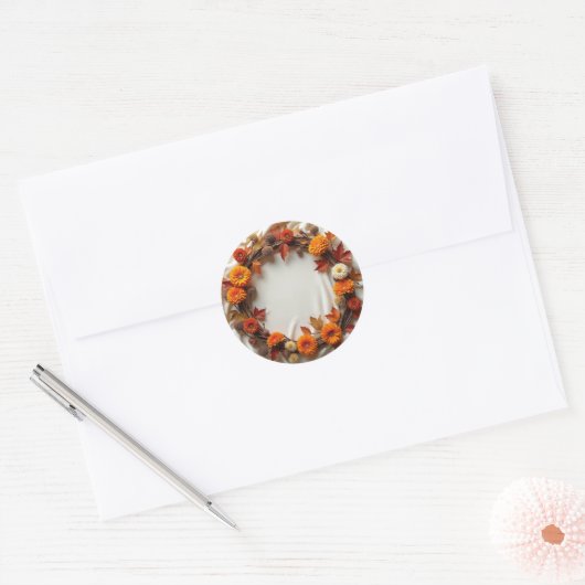 Herfst Bruids Krans Sticker (Envelop)