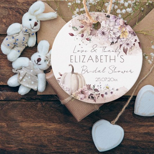 Herfst bruids-shower loof pompoen dank je favoriet bedankjes labels