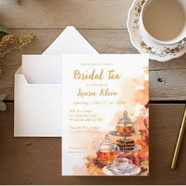 Herfst Bruids Tea Party Elegante Douche Kaart