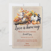 Herfst bruids thee party witte pompoen kaart (Voorkant)