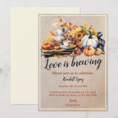 Herfst bruids thee party witte pompoen kaart (Voorkant / Achterkant)