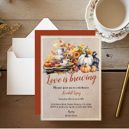 Herfst bruids thee party zonnebloem kaart