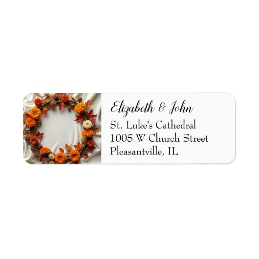 Herfst Bruidsboeket Etiket (Voorkant)