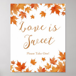 Herfst Bruidsfeest Favor Love is Zoet Poster