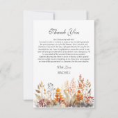 Herfst Bruidsfeest Thema Bedankkaart (Voorkant)